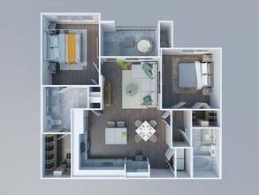 2 Bed 2 Bath 344 floor plan